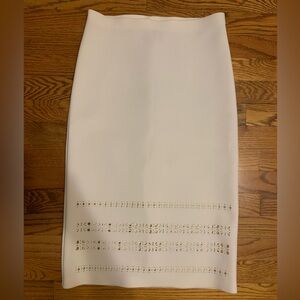 Clover Canyon Cream Embellished Pencil Skirt